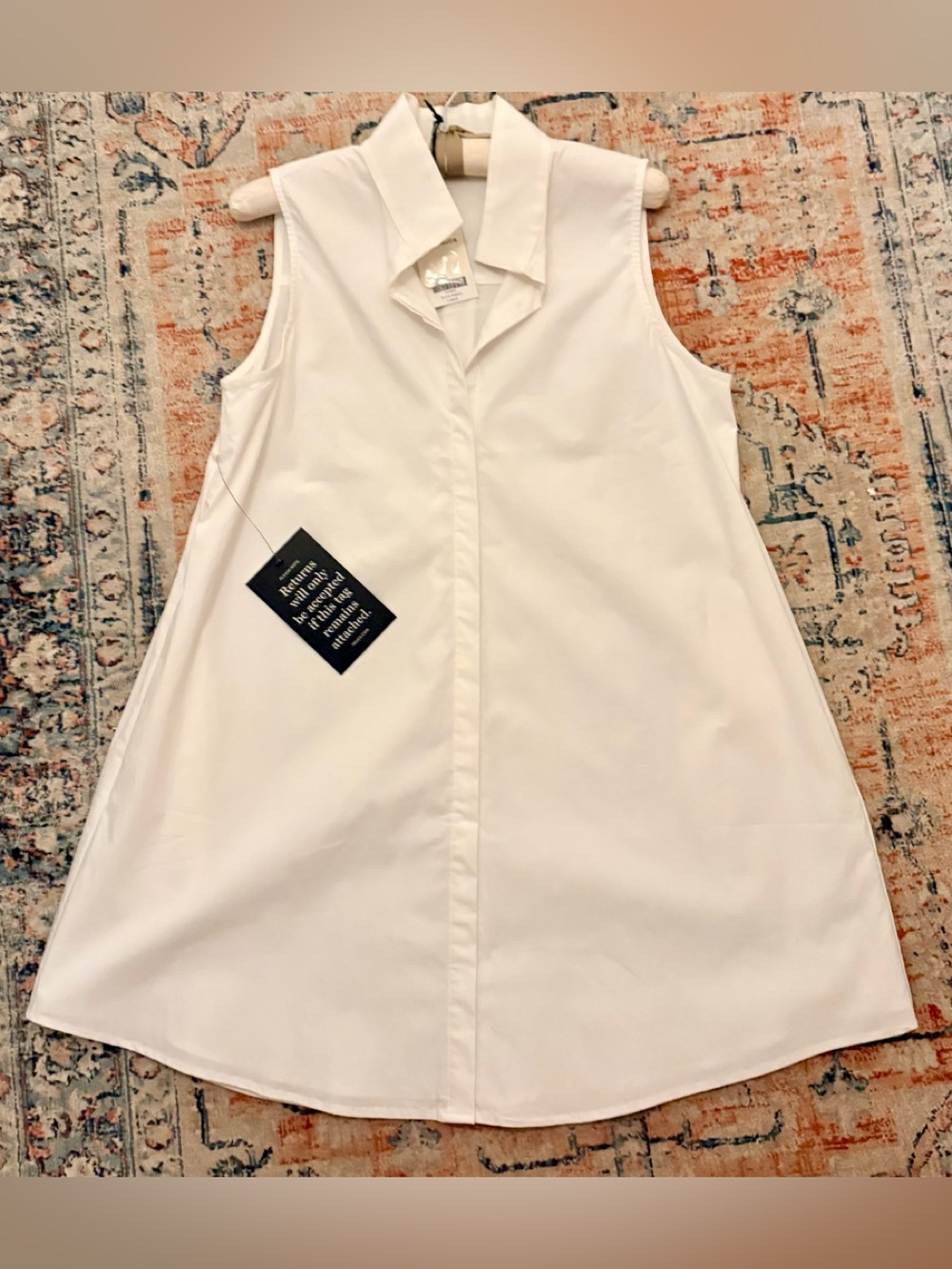 Tuckernuck Sleeveless White Collared A‑Line Mini Dress